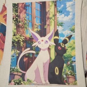 Espeon and Umbreon Cat Pillow Cover